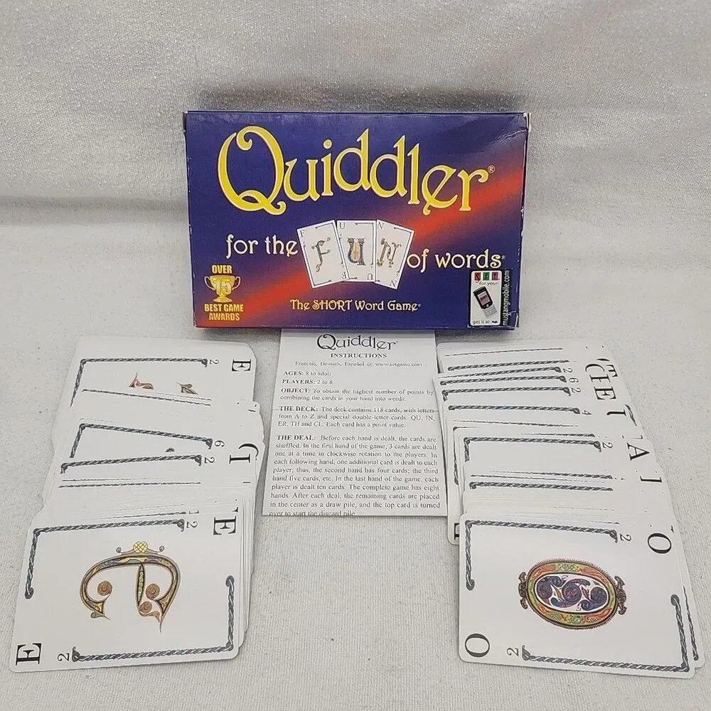 Game QUIDDLER Classic Card Word Family Night For the Fun of Words Complete 1998